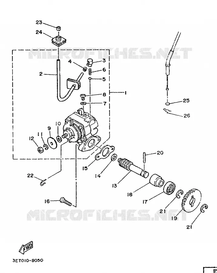 POMPE A HUILE Yamaha MOTO 200 1989 DTR  DT200R