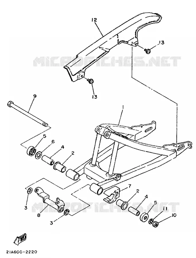 BRAS ARRIERE Yamaha MOTO 50 1994 DTLC  DT50LC