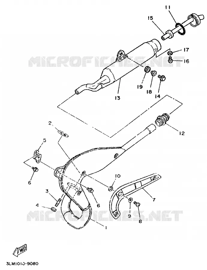 ECHAPPEMENT Yamaha MOTO 50 1994 DTLC  DT50LC
