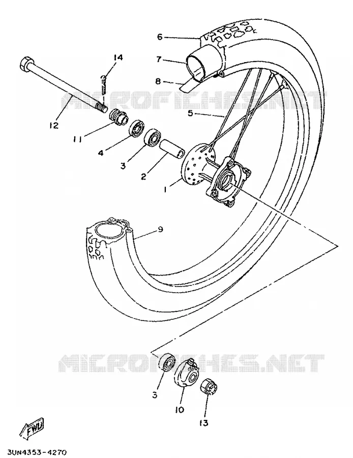 ROUE AVANT Yamaha MOTO 50 1998 DTLC  DT50LC