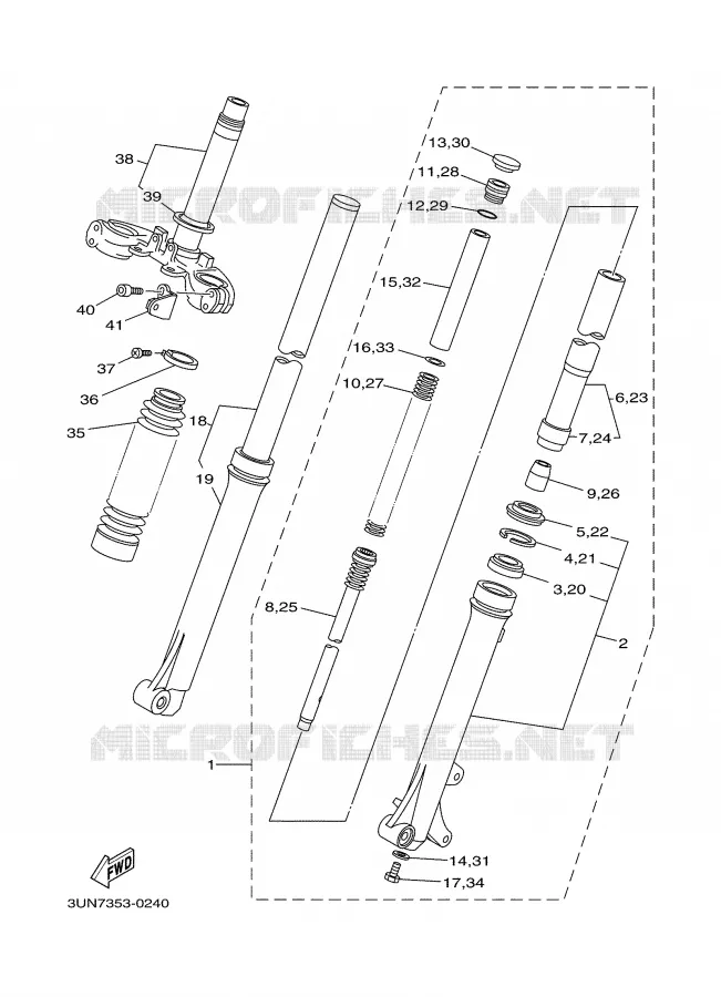 FOURCHE Yamaha MOTO 50 2000 DTLC  DT50LC