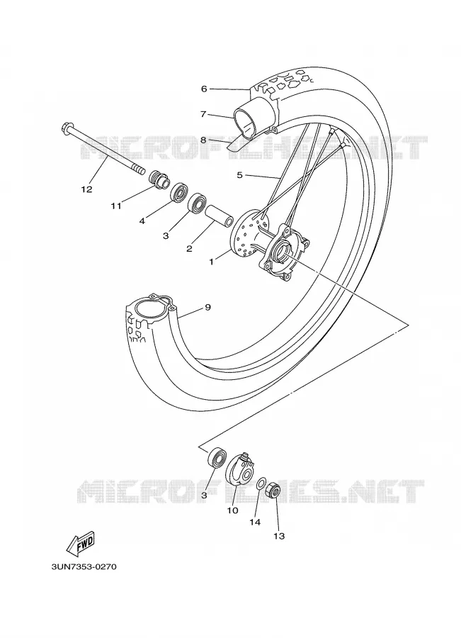ROUE AVANT Yamaha MOTO 50 2000 DTLC  DT50LC