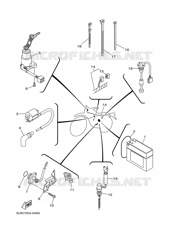 PARTIE ELECTRIQUE 1 Yamaha MOTO 50 2000 DTLC  DT50LC