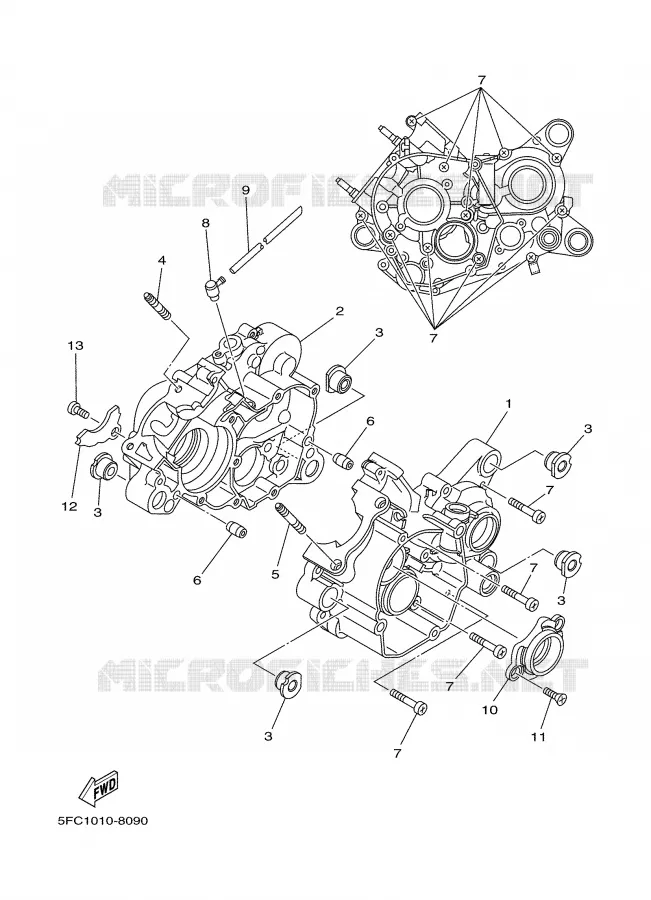 CARTER MOTEUR Yamaha MOTO 50 2000 DTLC  DT50LC
