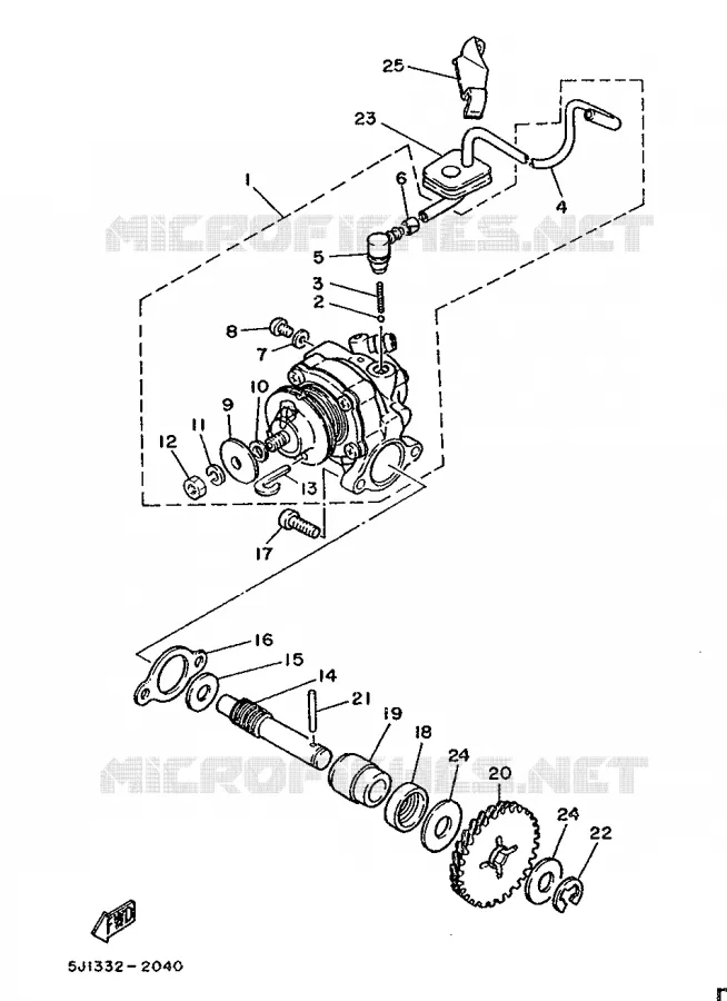 POMPE A HUILE Yamaha MOTO 50 1986 DTMX  DT50M