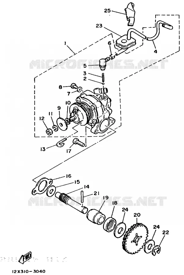 POMPE A HUILE Yamaha MOTO 50 1986 DTMX  DT50MX