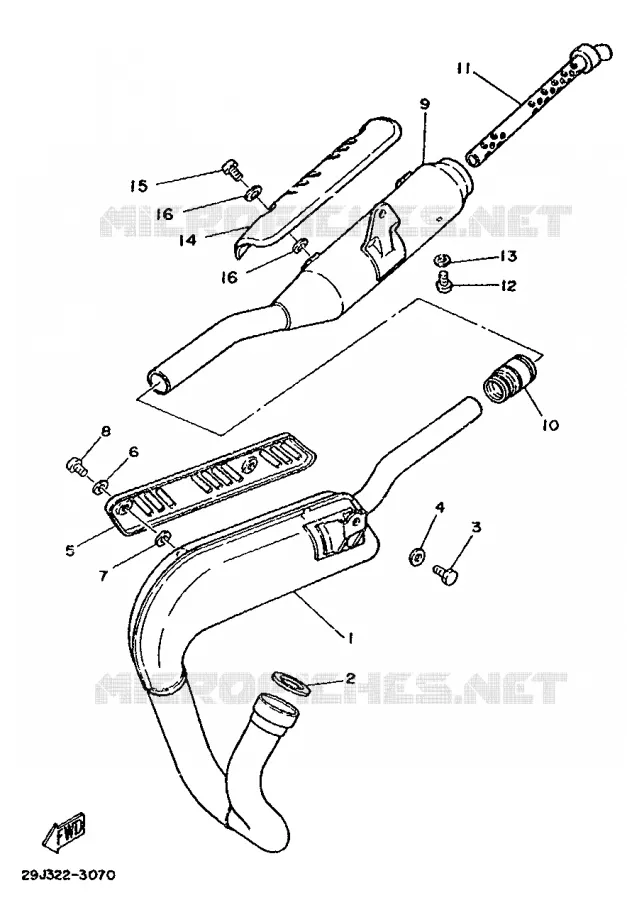ECHAPPEMENT Yamaha MOTO 50 1986 DTMX  DT50MX