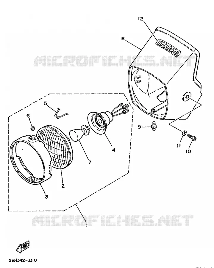 PHARE  Yamaha MOTO 50 1986 DTMX  DT50MX