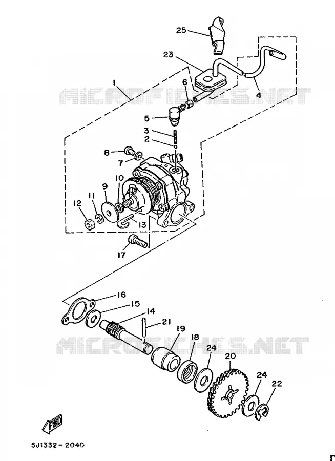 POMPE A HUILE Yamaha MOTO 50 1986 DTMX  DT50MX