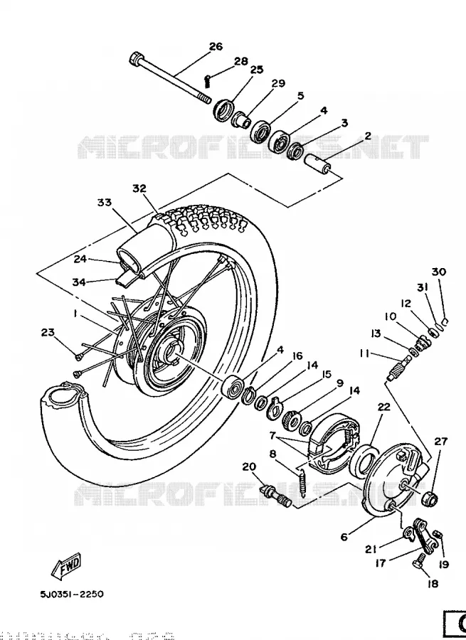 ROUE AVANT Yamaha MOTO 50 1987 DTMX  DT50MX