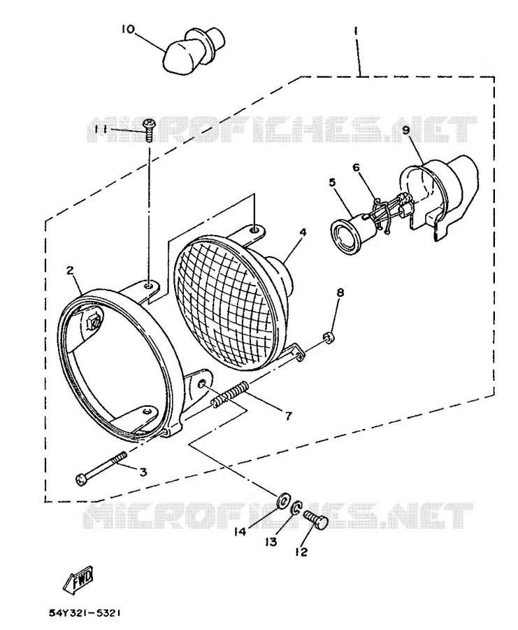 PHARE  Yamaha MOTO 50 1988 DTMX  DT50MX