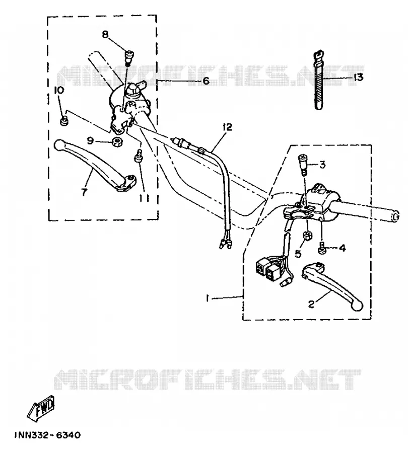 COMMODO / LEVIER Yamaha MOTO 50 1989 DTMX  DT50MX