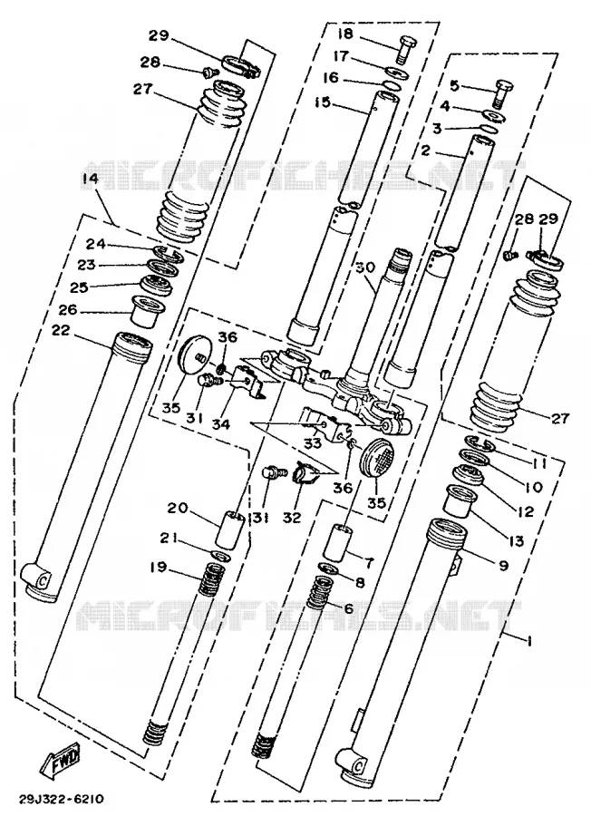 FOURCHE Yamaha MOTO 50 1989 DTMX  DT50MX