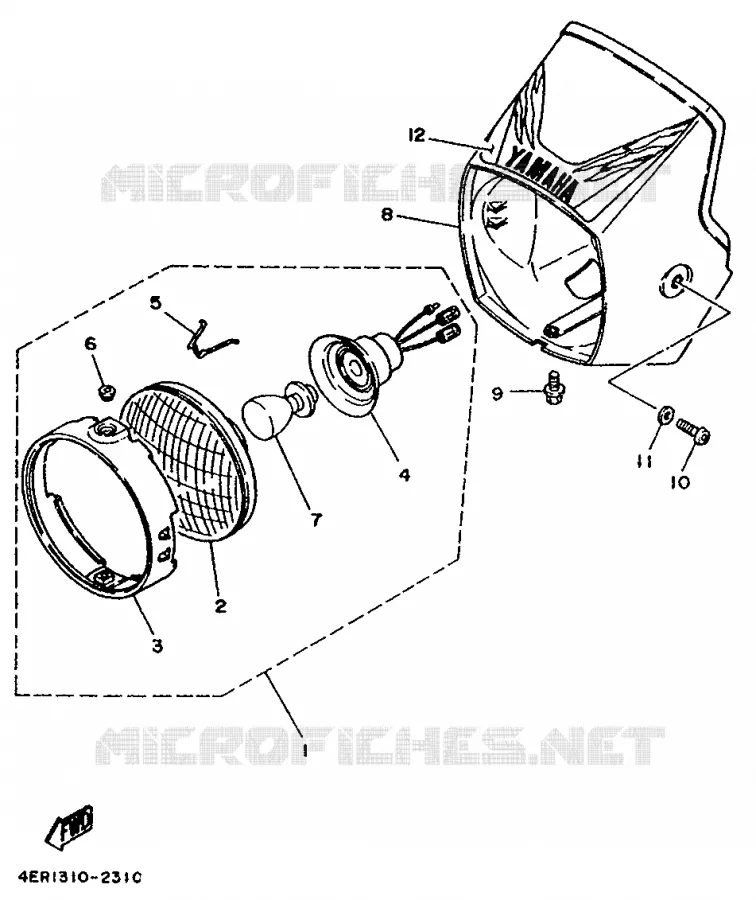 PHARE  Yamaha MOTO 50 1992 DTMX  DT50MX