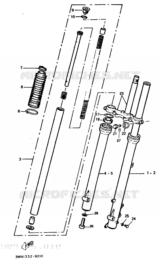 FOURCHE Yamaha MOTO 50 1989 DTR  DT50R