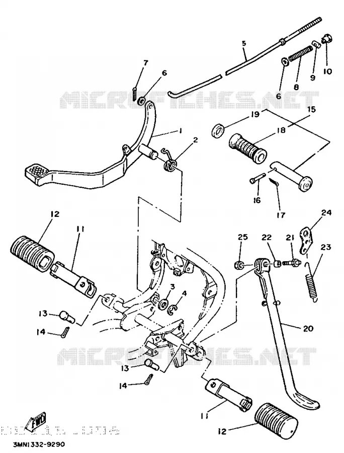 SUPPORT / REPOSE PIEDS Yamaha MOTO 50 1989 DTR  DT50R