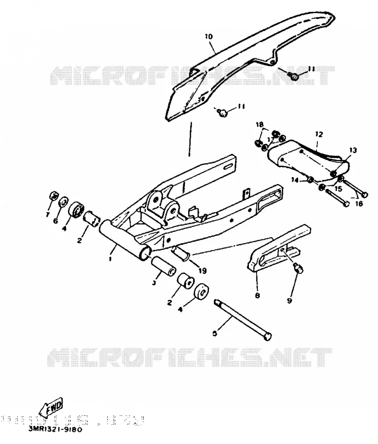 BRAS ARRIERE Yamaha MOTO 50 1989 DTR  DT50R