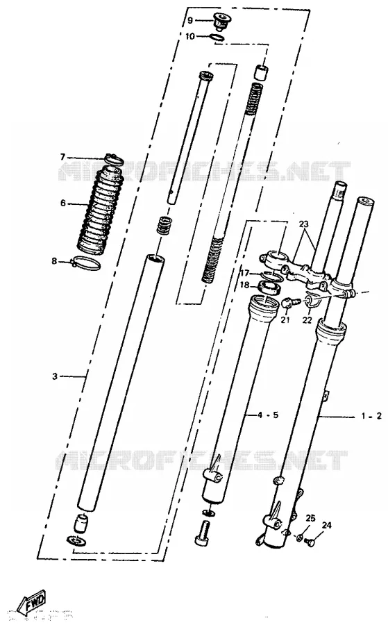 FOURCHE Yamaha MOTO 50 1989 DTR  DT50R