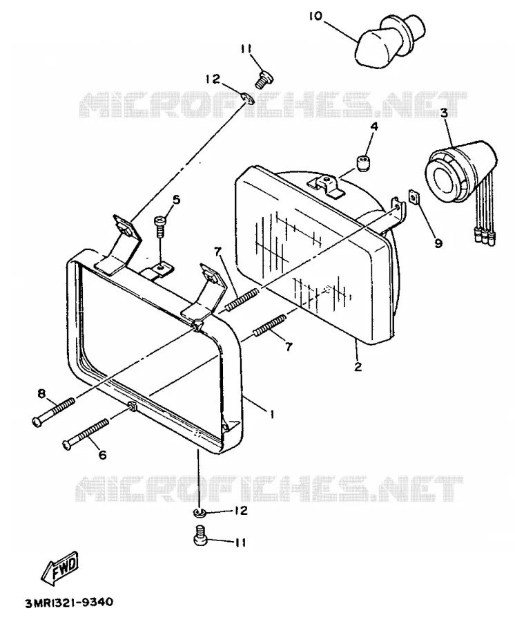 PHARE  Yamaha MOTO 50 1992 DTR  DT50R
