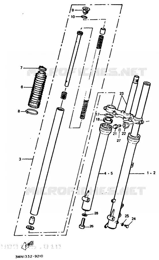 FOURCHE Yamaha MOTO 50 1995 DTR  DT50R
