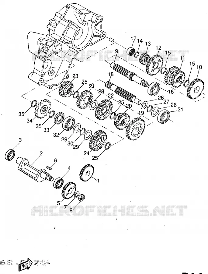 BOITE DE VITESSES Yamaha MOTO 50 1997 DTR  DT50R