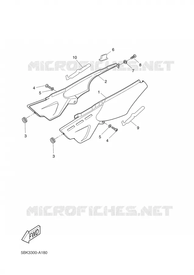 COUVERCLE LATERAL Yamaha MOTO 50 2002 DTR  DT50R