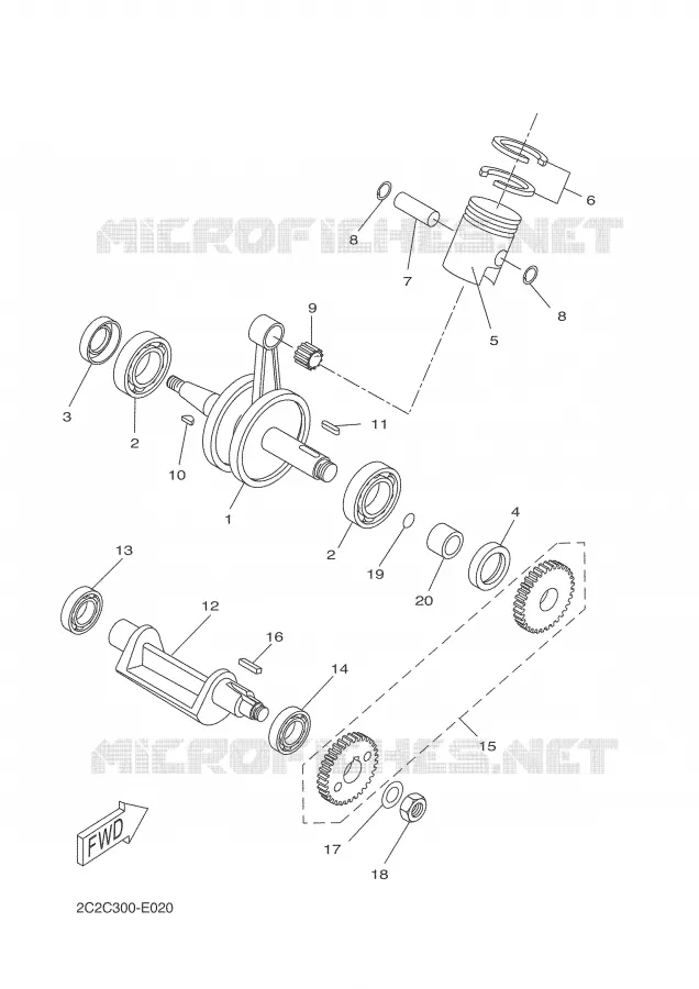 VILEBREQUIN / PISTON Yamaha MOTO 50 2004 DTR  DT50R