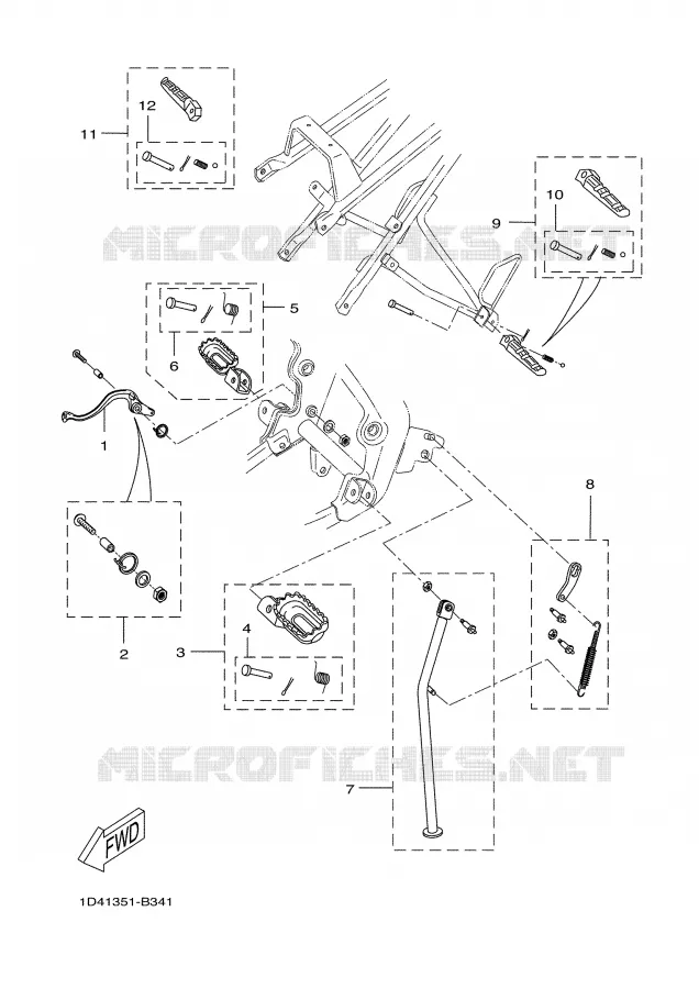 BEQUILLE / REPOSE PIEDS Yamaha MOTO 50 2004 DTR  DT50R