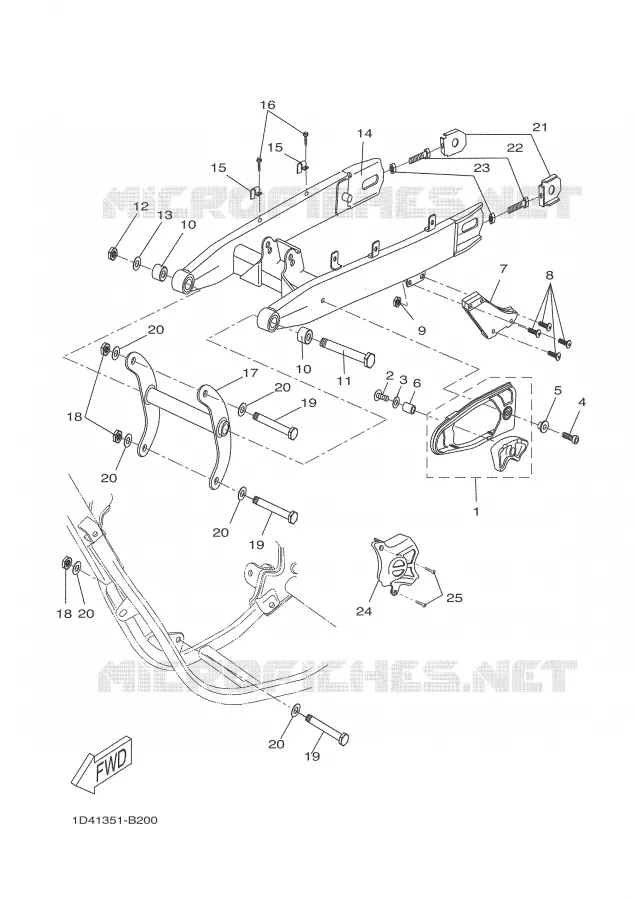 BRAS ARRIERE Yamaha MOTO 50 2007 DTR  DT50R