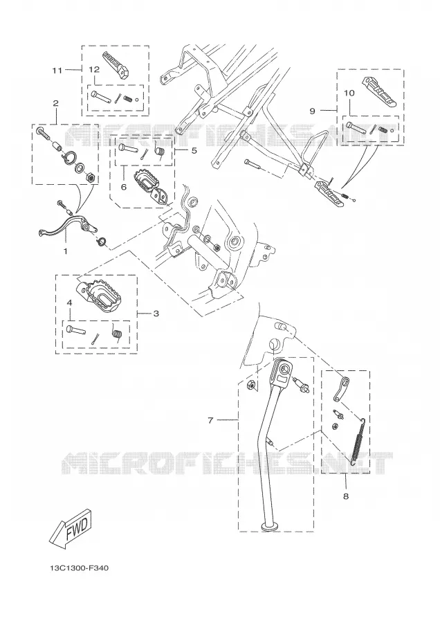 BEQUILLE / REPOSE PIEDS Yamaha MOTO 50 2007 DTR  DT50R