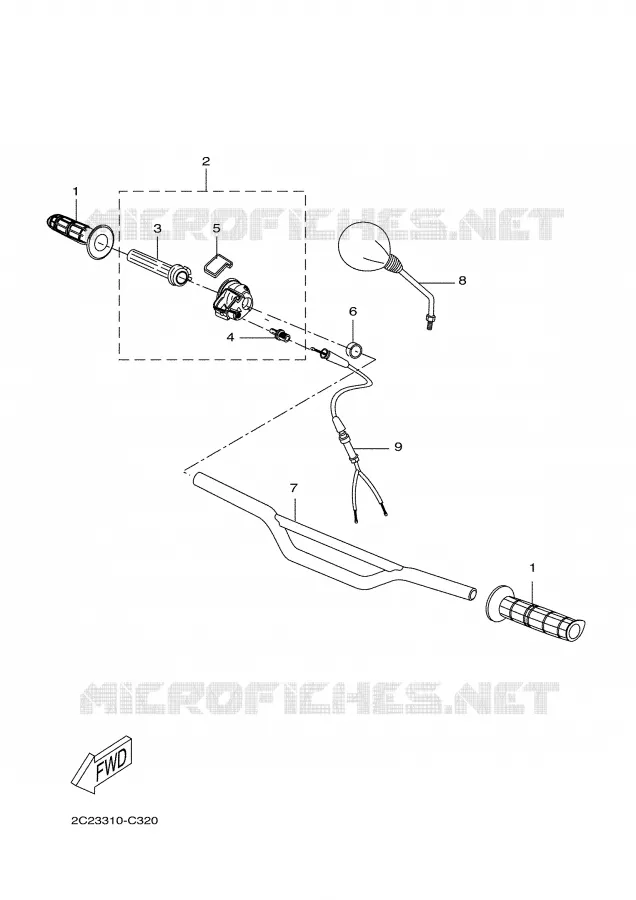 GUIDON ET CABLES Yamaha MOTO 50 2004 DTR  DT50RSM