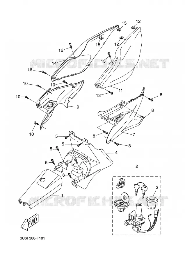 COUVERCLE LATERAL Yamaha SCOOTER 50 2007 AEROX  YQ50L