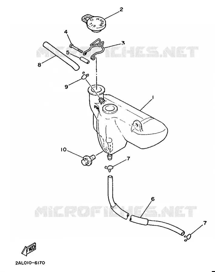 RESERVOIR A ESSENCE Yamaha MOTO 50 1987 MINIMOTO  YSR50