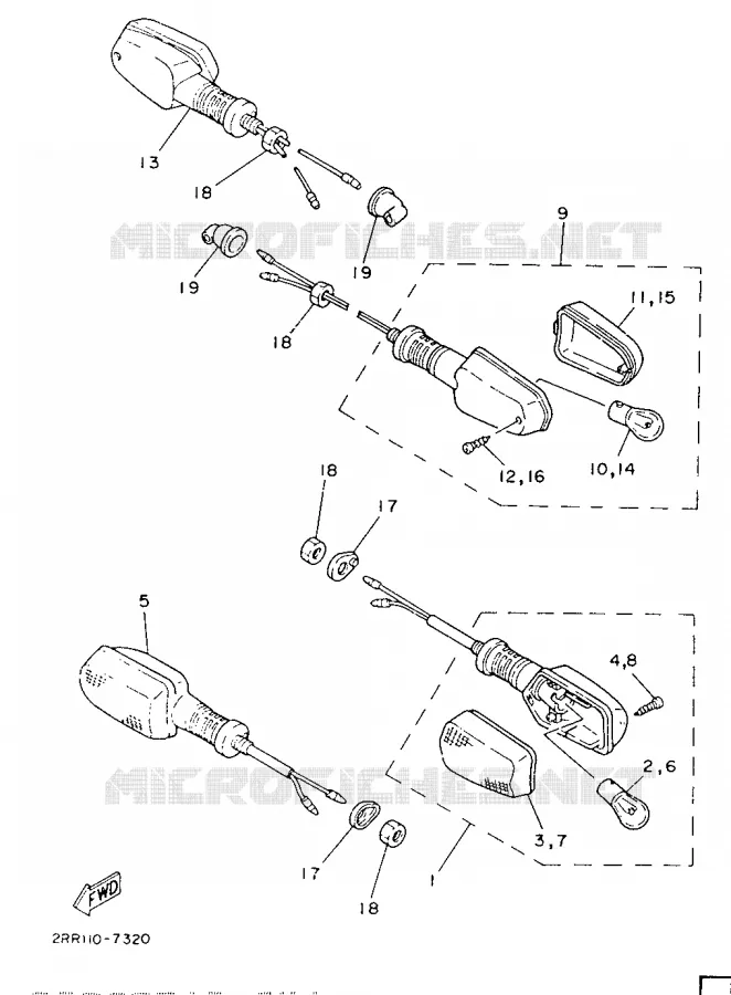 CLIGNOTANT Yamaha MOTO 80 1988 MINIMOTO  YSR80