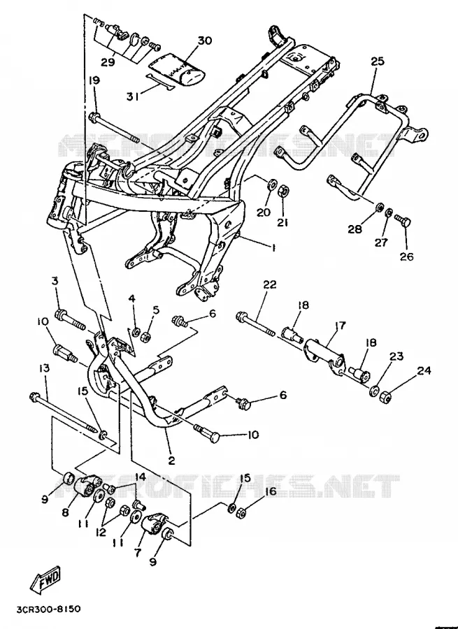 CADRE Yamaha MOTO 80 1988 MINIMOTO  YSR80