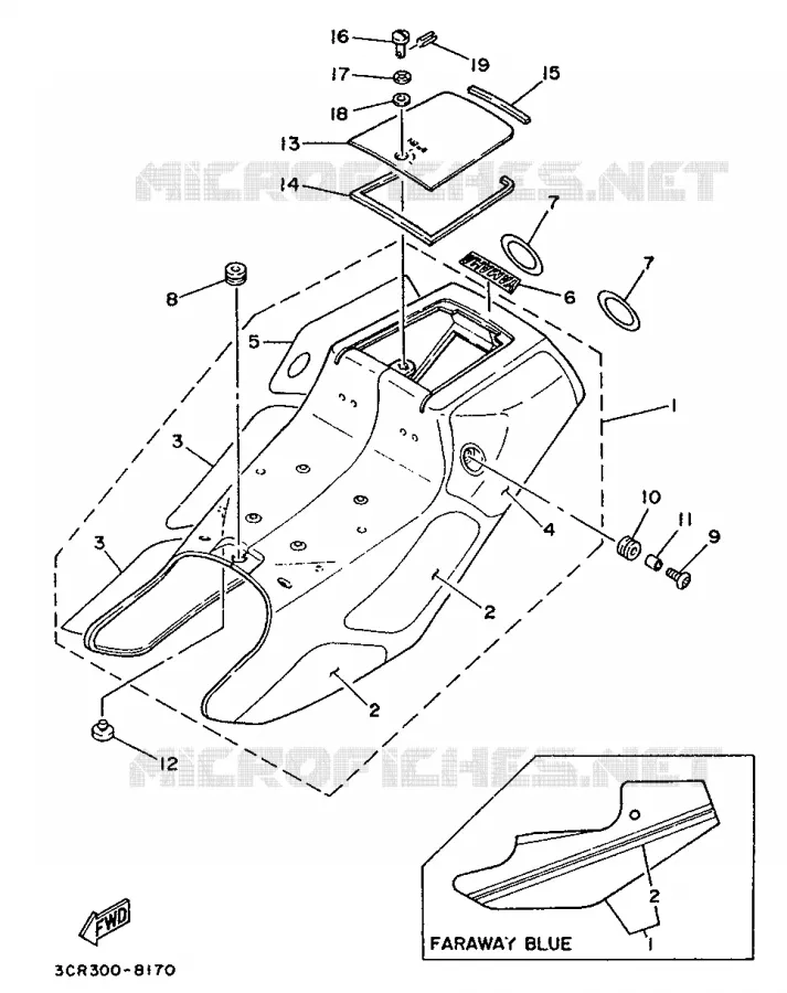 CACHE LATERAL - RESERVOIR D'HUILE Yamaha MOTO 80 1988 MINIMOTO  YSR80