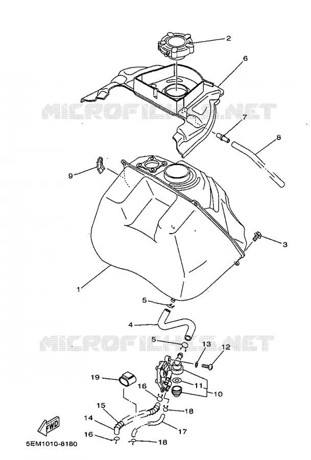 RESERVOIR A ESSENCE Yamaha SCOOTER 50 1998 Autres modeles  YV50