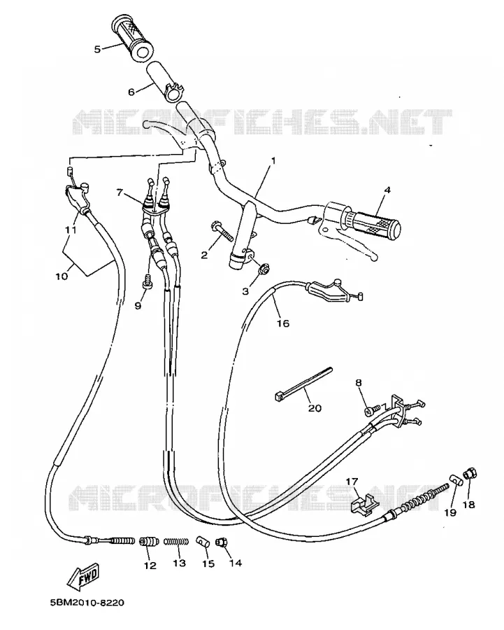 GUIDON ET CABLES Yamaha SCOOTER 50 1998 Autres modeles  YV50