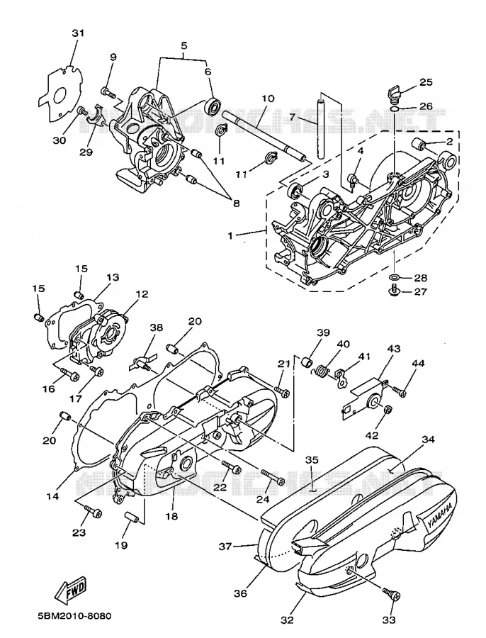 CARTER MOTEUR Yamaha SCOOTER 50 1998 Autres modeles  YV50