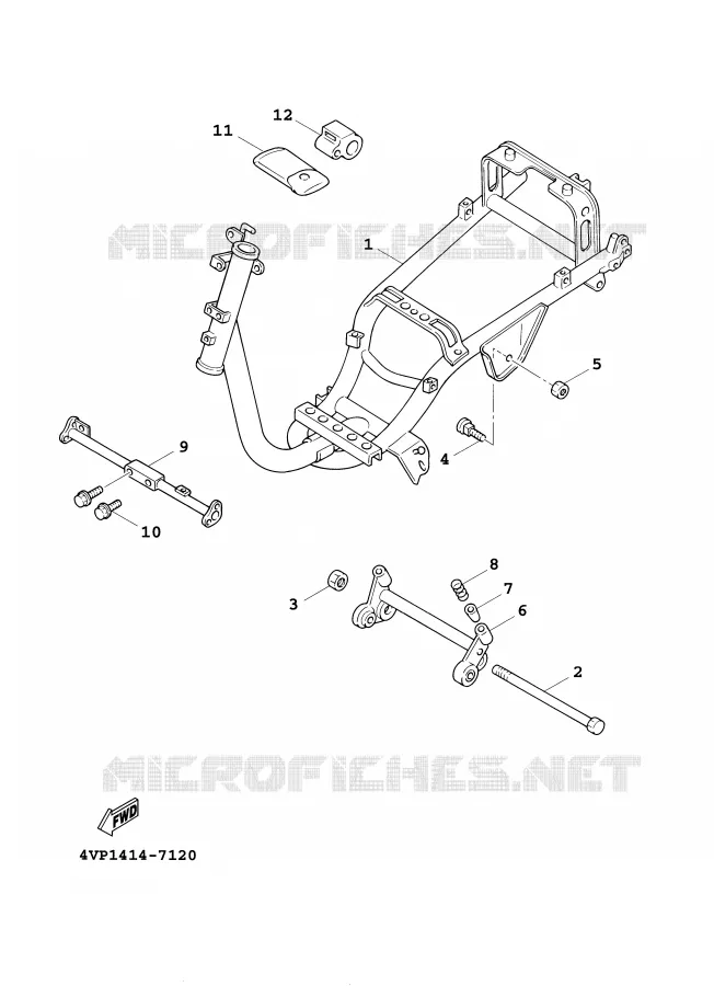 CADRE Yamaha SCOOTER 100 2001 BOOSTER  YW100E