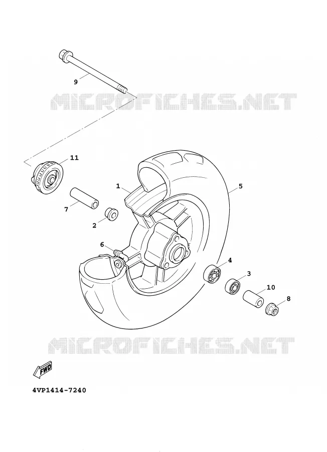 ROUE AVANT Yamaha SCOOTER 100 2001 BOOSTER  YW100E