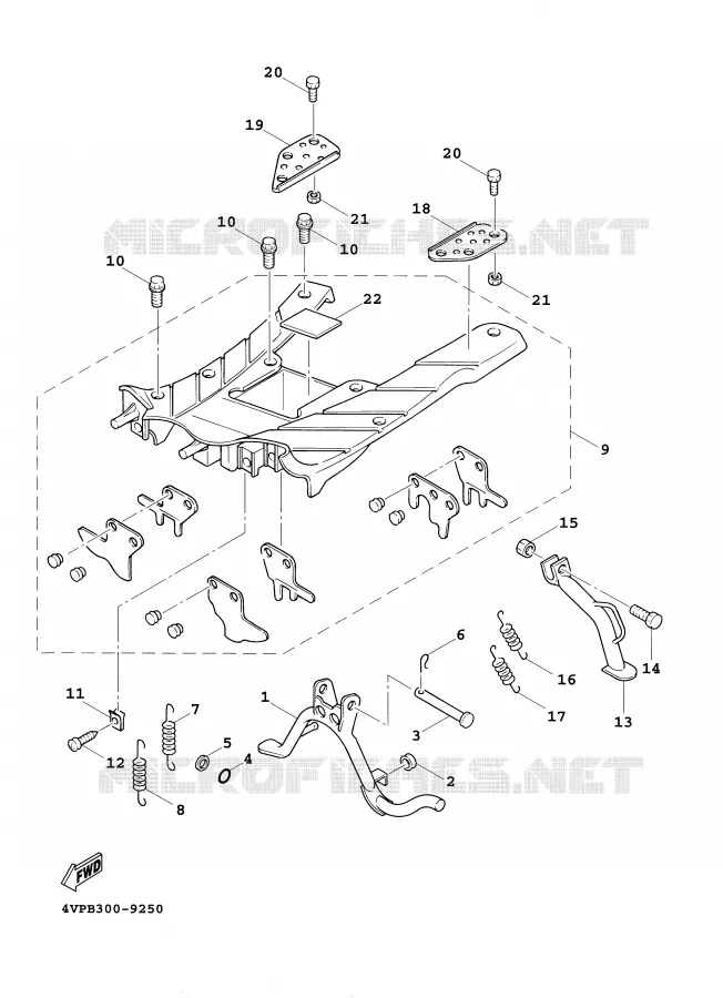 SUPPORT / REPOSE PIEDS Yamaha SCOOTER 100 2001 BOOSTER  YW100E