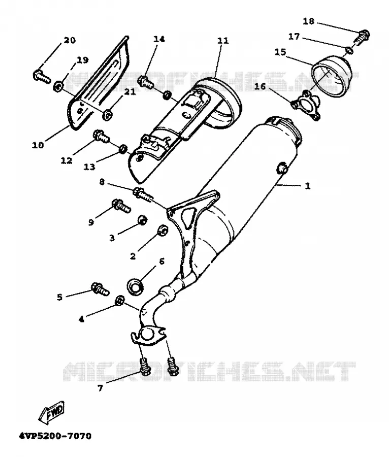 ECHAPPEMENT Yamaha SCOOTER 100 1999 BOOSTER  YW100T