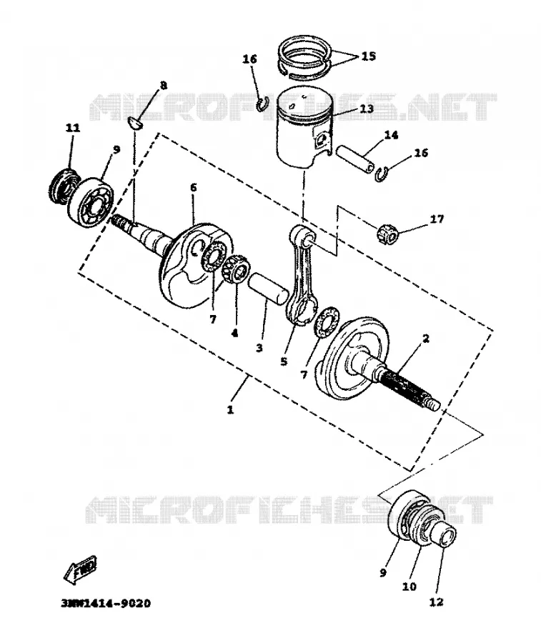 VILEBREQUIN / PISTON Yamaha SCOOTER 100 2000 BOOSTER  YW100T