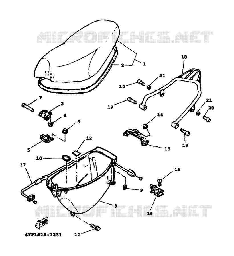 SELLE / PORTE BAGAGES Yamaha SCOOTER 100 2000 BOOSTER  YW100T
