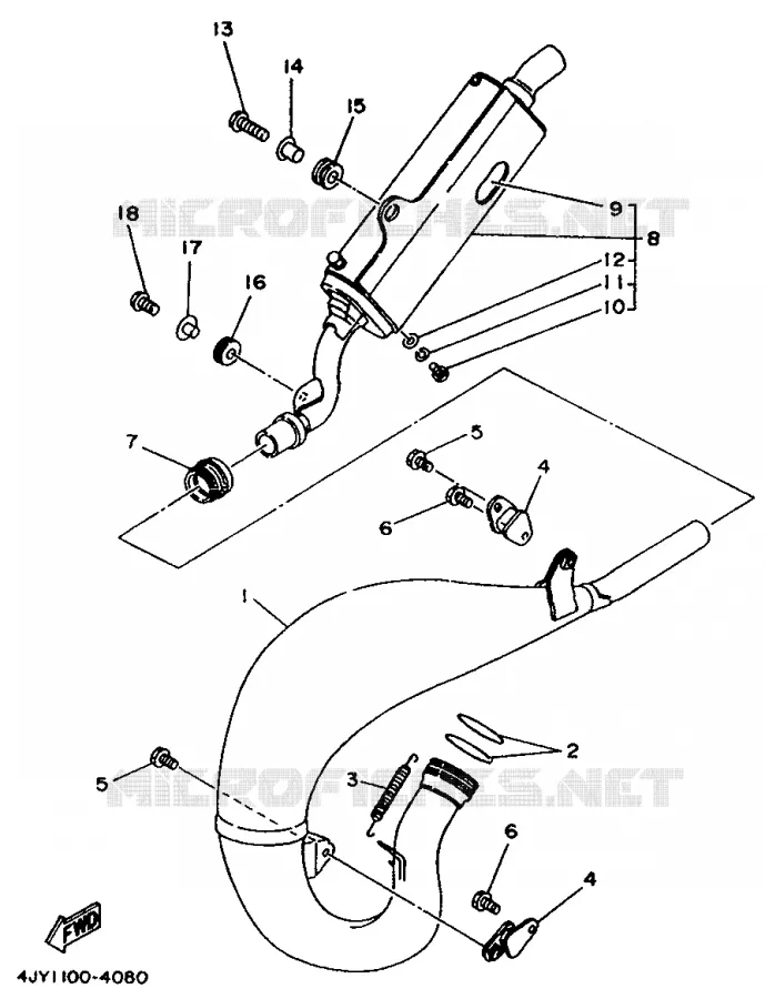 ECHAPPEMENT Yamaha MOTO 125 1994 YZ  YZ125