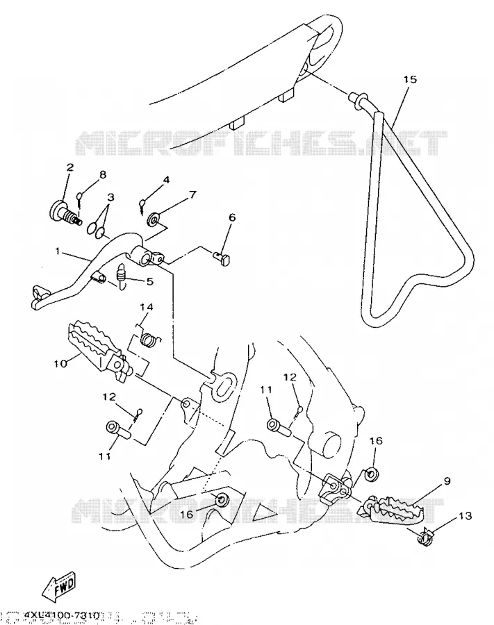 SUPPORT / REPOSE PIEDS Yamaha MOTO 125 1998 YZ  YZ125