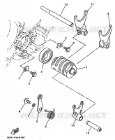BARILLET DE SELECTION / FOURCHETTES pour Yamaha YZ 1998