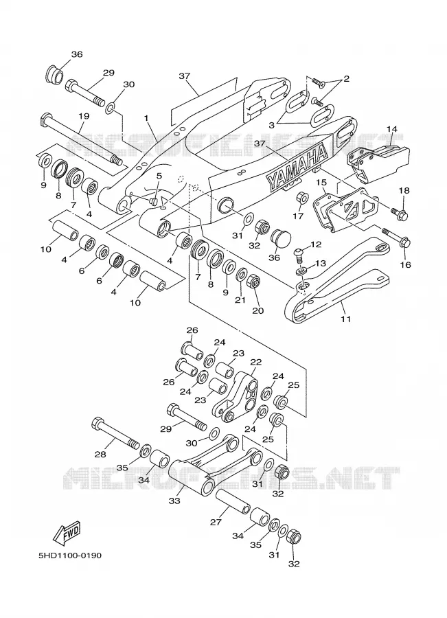BRAS ARRIERE Yamaha MOTO 125 2000 YZ  YZ125