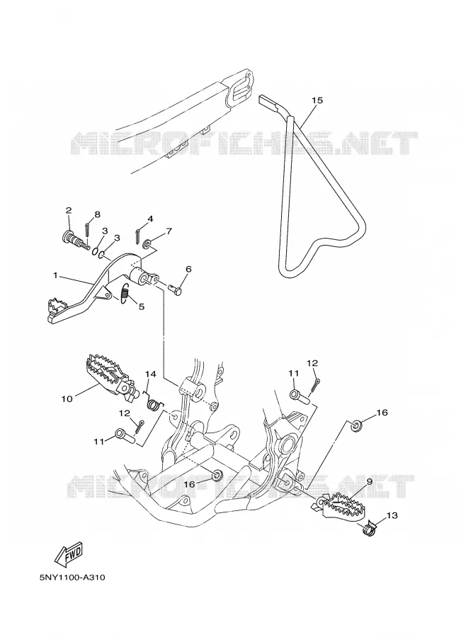 SUPPORT / REPOSE PIEDS Yamaha MOTO 125 2002 YZ  YZ125